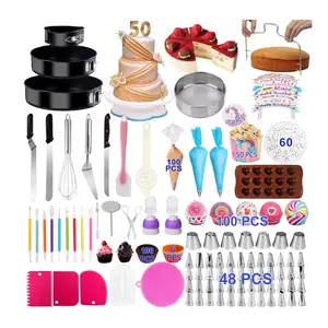 Cake Decorating Kits 567 PCS Baking Set with Springform Pans Set, Rotating Turntable, Decorating Tools, Cake Baking Supplies for Beginners and Cake Lovers