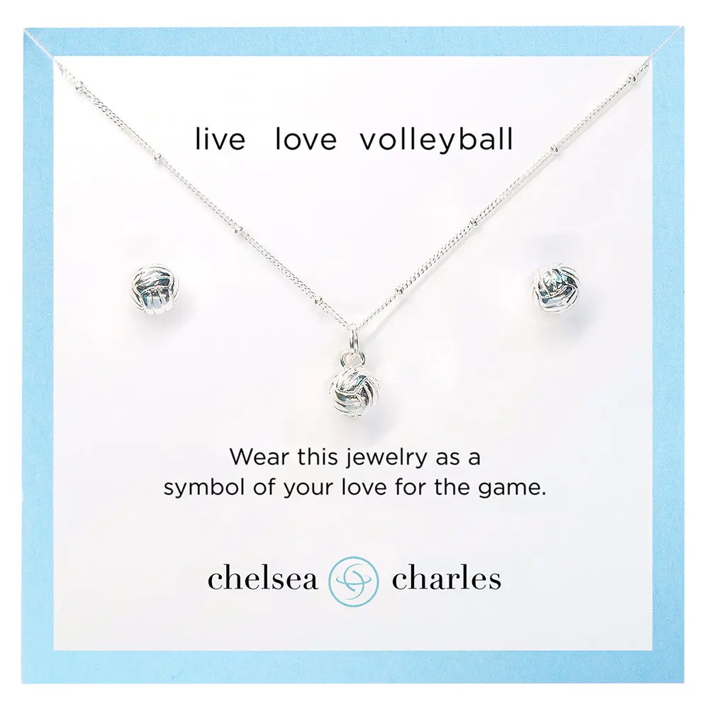 CC Sport Volleyball Necklace and Earrings Gift Set
