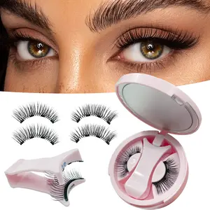 Magnetic Eyelashes Set with Eyelash Clip Lashes Storage Case Extended Tail Style Reusable Waterproof Trimmable for Enhanced Look magnetic false eyelash cosmetic makeup accessory
