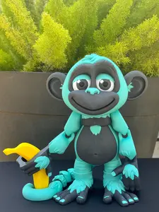 Jumbo 3D Printed Articulated Monkey Fidget Toy, 9" Posable Monkey, Stands on Its Own for Fun Poses and Display, Executive Desk Toy, Fidget Toy 3D Printed in USA