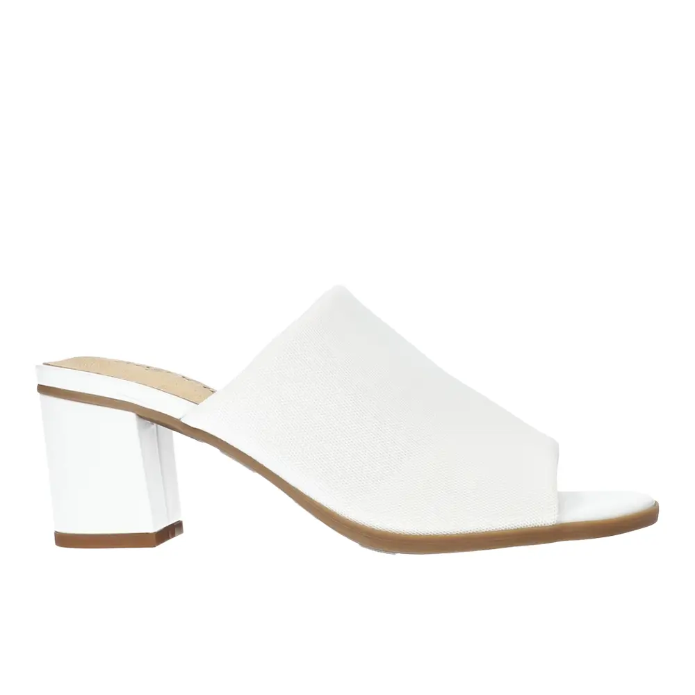 Easy Street Womens Carmella Mules Dress Casual Mid Heel 2-3" - White
