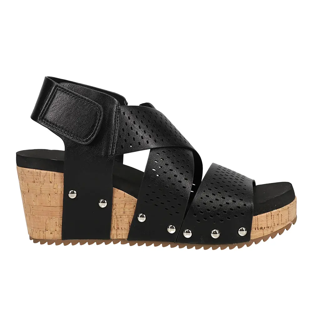 Corkys Womens Guilty Pleasure Studded Slingback Casual Sandals Casual High Heel 3" & Up - Black