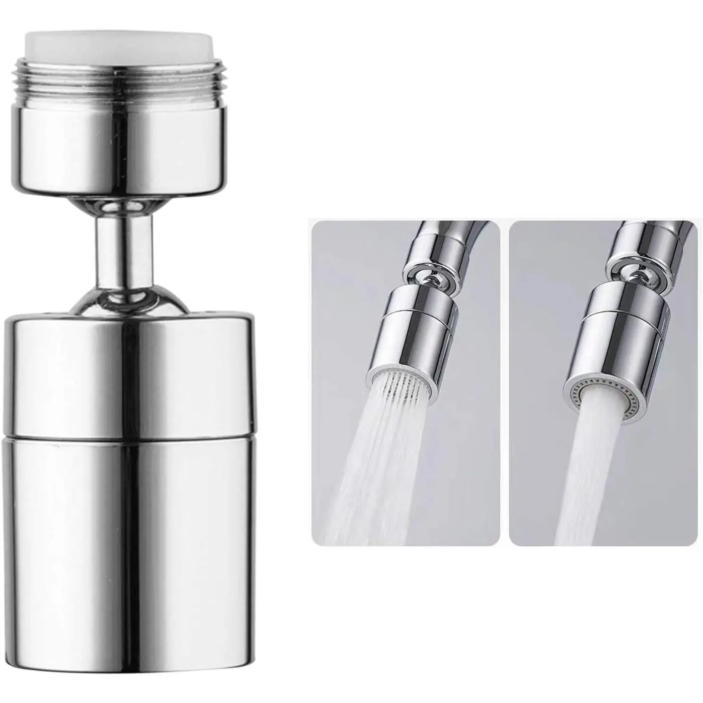 2PCS High-Quality 360-Degree Swivel Faucet Aerator - Dual-Function Water-Saving Nozzle, Lengthened Extender for Kitchen & Bathroom Faucets, Easy Installation, Anti-Splash, Adjustable Angle, Universal Fit, Eco-Friendly Home Accessory