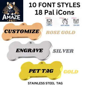 Amaze Pet Tag - Customizable Engravable Pet Tag Dog Cat ID Tag