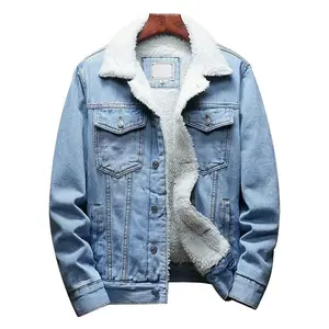 Men's Sherpa Fleece Lined Denim Jacket Warm Winter Trucker Jacket Cowboy Jean Jacket Casual Soft
