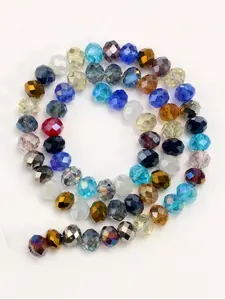 Colorful Glass Crystal Beads 8mm Faceted, Jewelry Making Supplies, DIY Bracelet Necklace Phone Charm, 17 Inch Strand, Approximately 70 Pieces