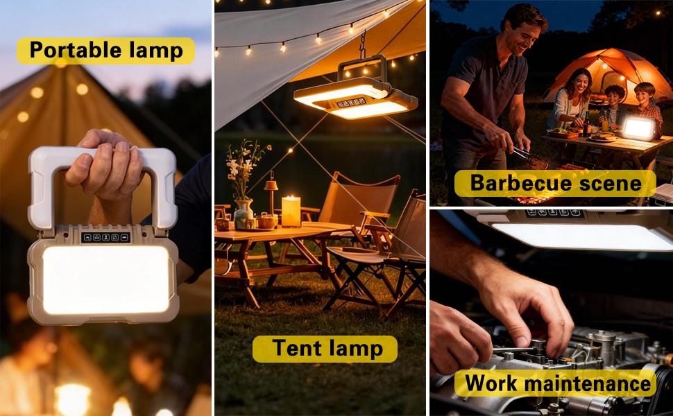 HaixnFire W106 Collapsible Portable Ultra Bright LED Camping Lantern 1500 Lumens USB-C Rechargeable Tent Light 5 Modes 3 Light Sources for Power Outages Camping Hiking Emergency Work Lights Tent lamp Flashlight Spotlight Maintenance lamp Barbecue lamp