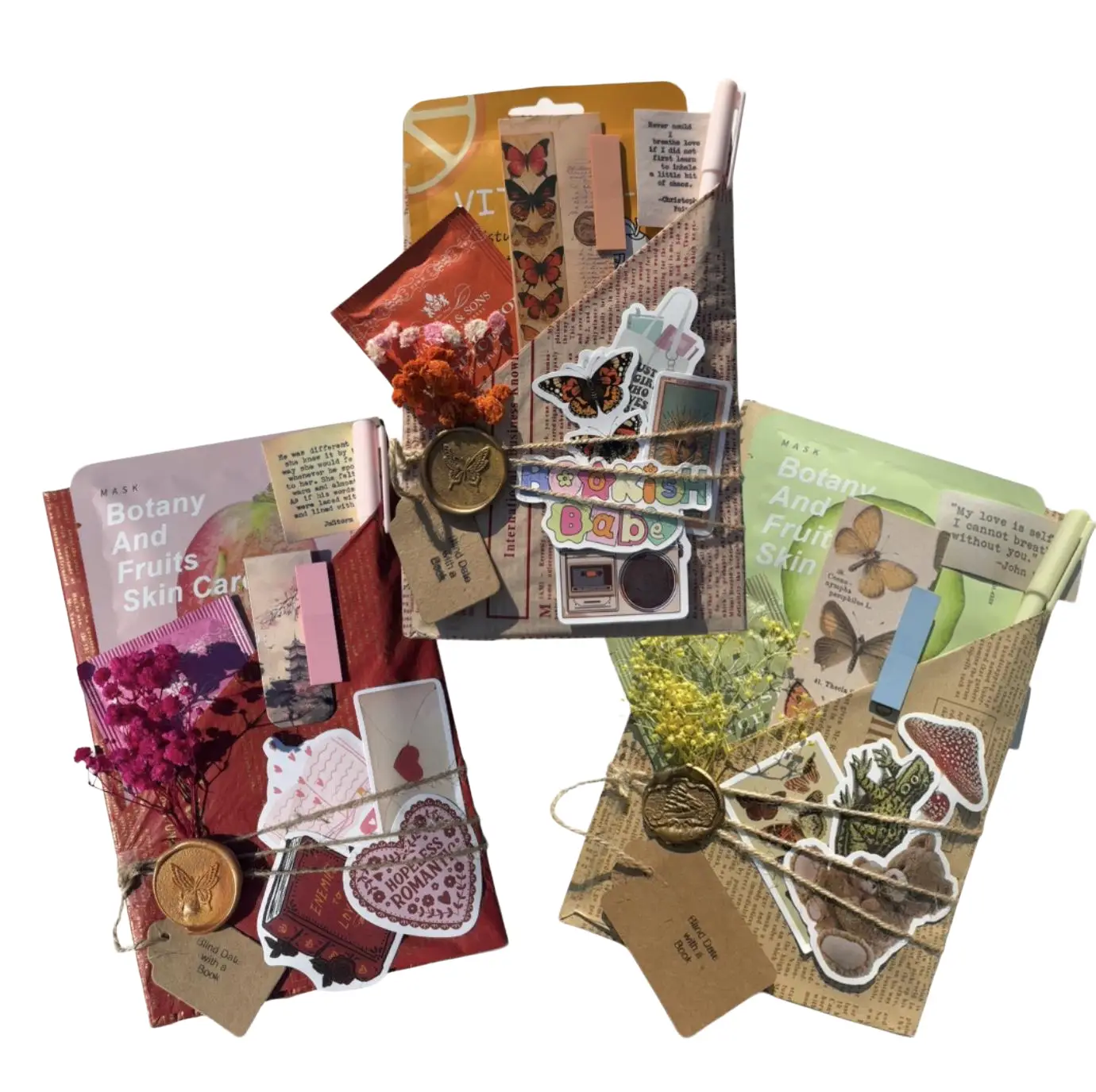 Blind Date with a Book Soft Cover Bundle - 3 Surprise Books, Bookmarks, Stickers, Facial Masks, Pens, and more book lover