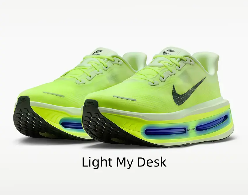 Neon Green Running Shoes with Full-Length Visible Air Cushion – Lightweight Knit Upper for Marathon Training or Daily Commute