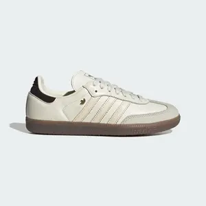 Women's Adidas Samba OG "Off White/Wonder White/Aurora Coffee" IH6628 Fashion Athletic Sneaker Spring Shoes