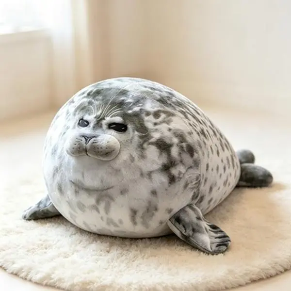 Fluffy Seal Plush Doll 4 Sizes Available Comfort Body Pillow Home Living Room Decor Relaxing Rest Companion Birthday Present