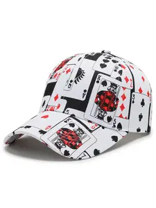 Unisex Poker Card Baseball Cap, Adjustable Sun Protection Casual Hat, Spring & Fall Outdoor Travel Beach Vacation