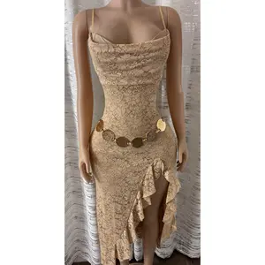 SIDE SLIT LACE DRESS