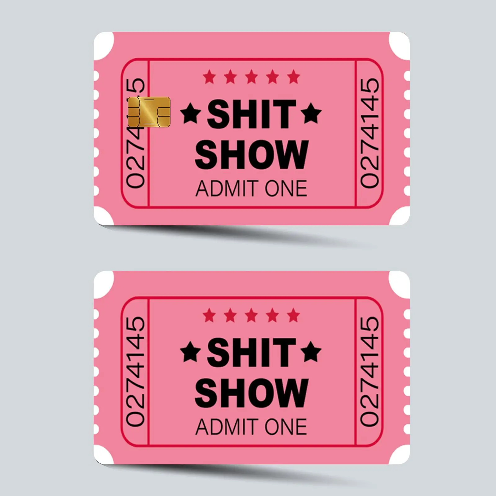 Show Admit One Ticket Design Card, 2 Counts/set Thin Waterproof Scratch Resistant Card Sticker, Personalized Bank Card Skin Protector, Sticker Cards, Waterproof Stickers
