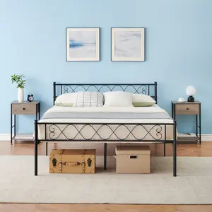 【GARVEE】Twin Metal Bed Frame with Headboard & Footboard – Heavy Duty Platform, Strong Steel Slats, Noise-Free, 12.2" Under Bed Storage, Easy Assembly, No Box Spring Needed – Color: Black, Size: TWIN