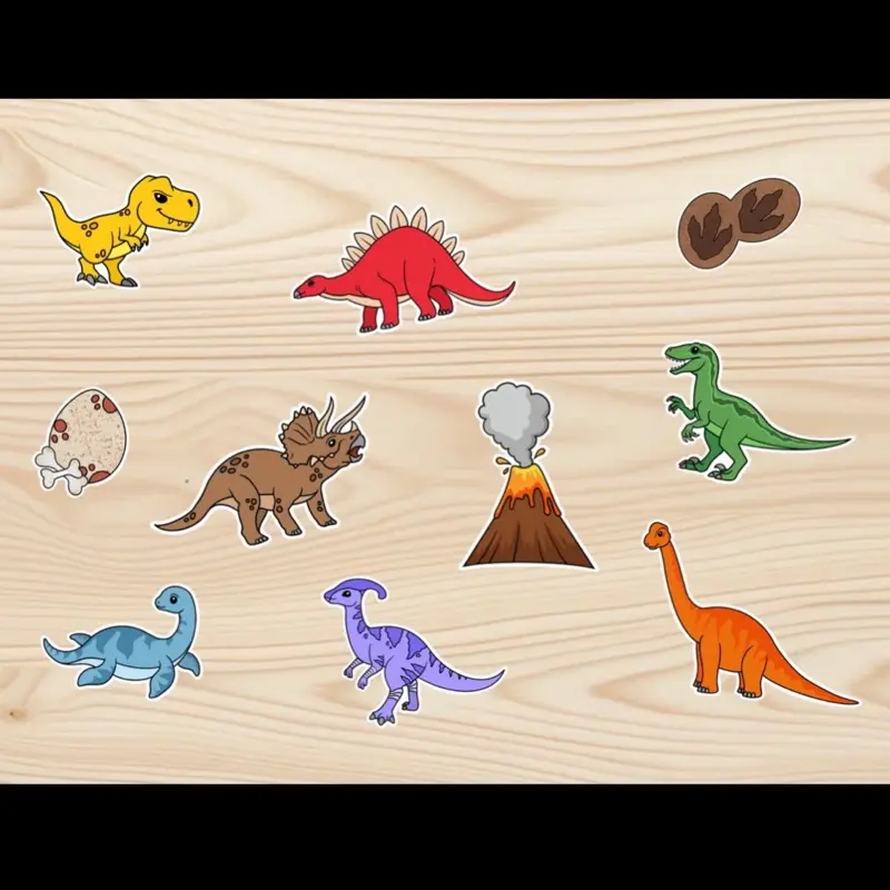 Dinosaur Sticker Pack 10 Cute Dino Stickers for Kids T-Rex Triceratops Volcano Vinyl Stickers Perfect for Water Bottles Lunch Boxes Reward Charts Classroom Prizes Planners Notebooks Activity Books Birthday Gifts Party Favors