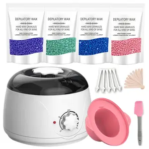 Waxing Warmer For Women Hair Removal, Nose Waxing Kit 450ml At Home Waxing Kit With Salon Results, Wax Warmer for Hair Removal for Body, Bikini, Leg, Sensitive Skin, Precise Temp Control, Fast Heating, White