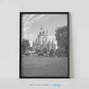 Vintage Tokyo Land Cinderella Castle Poster - Wall Art