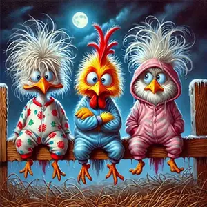 DIY 5D Diamond Painting Kit, Diamond Art Tools, Pajama Chicken Theme, Full Drill Mosaic Craft, Home Wall Decor Gift, Model Xinghao z085