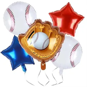 Baseball Balloons Baseball Party Decoration | Baseball Sports Theme Birthday Party Supplies Favors 20Inch Foil Mylar Navy Blue Red White Sports Balloon Arch Kits
