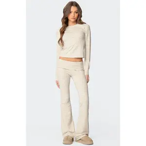 Edikted Women's Kaeli Stripey Flared Leggings