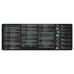 SQL Cheat Sheet Desk Mat for database administrators, analysts, and programmers, Quick Key, Large Anti-Slip Keyboard Pad