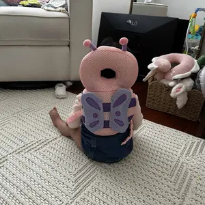 Fashion Backpack for Toddlers 0-3 Years Adjustable Straps Soft Breathable Cotton Lightweight Design Head Back Safety CartoonAppearance Unisex