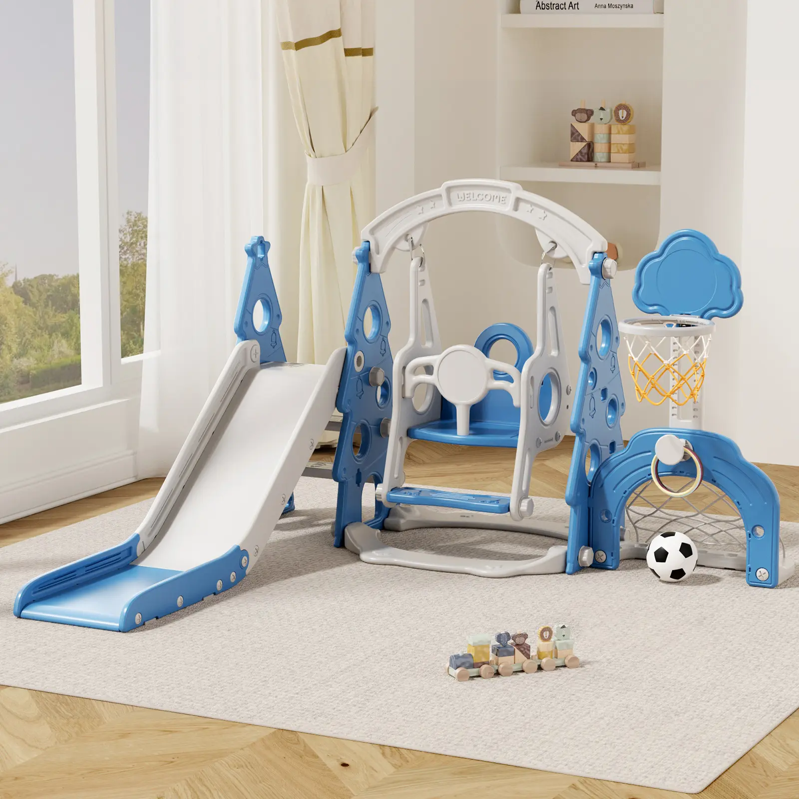 Blue Soccer Playset