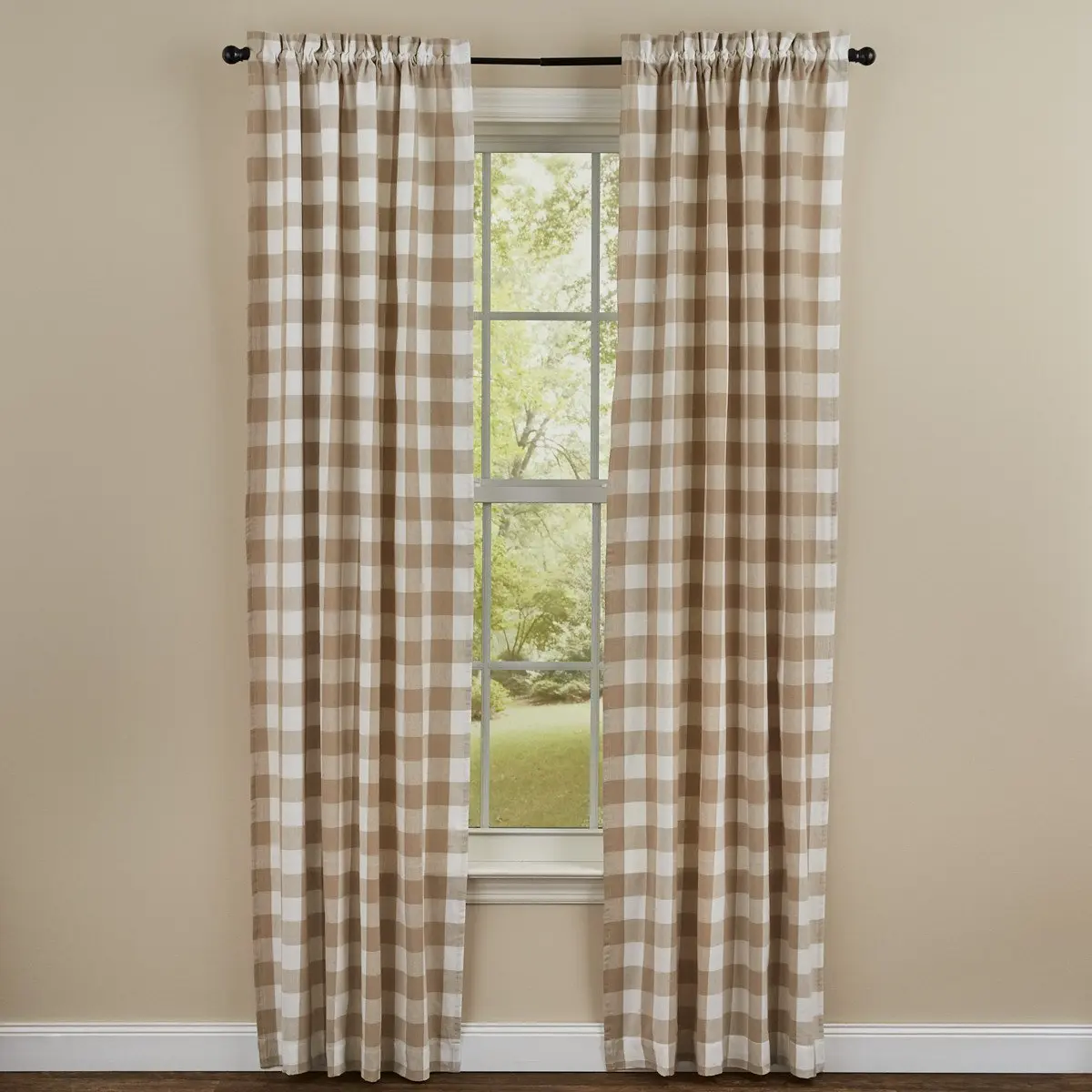 Buffalo Natural Check Panel Curtains