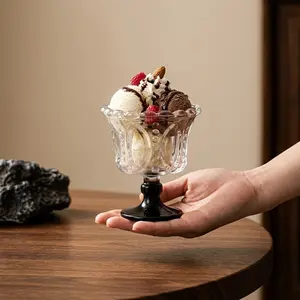 Elegant Glass Ice Cream Cup, Decorative Glass, Perfect for Desserts and Beverages, Stylish Glass Sundae Bowl, Ideal for Sweet Treats and Drinks