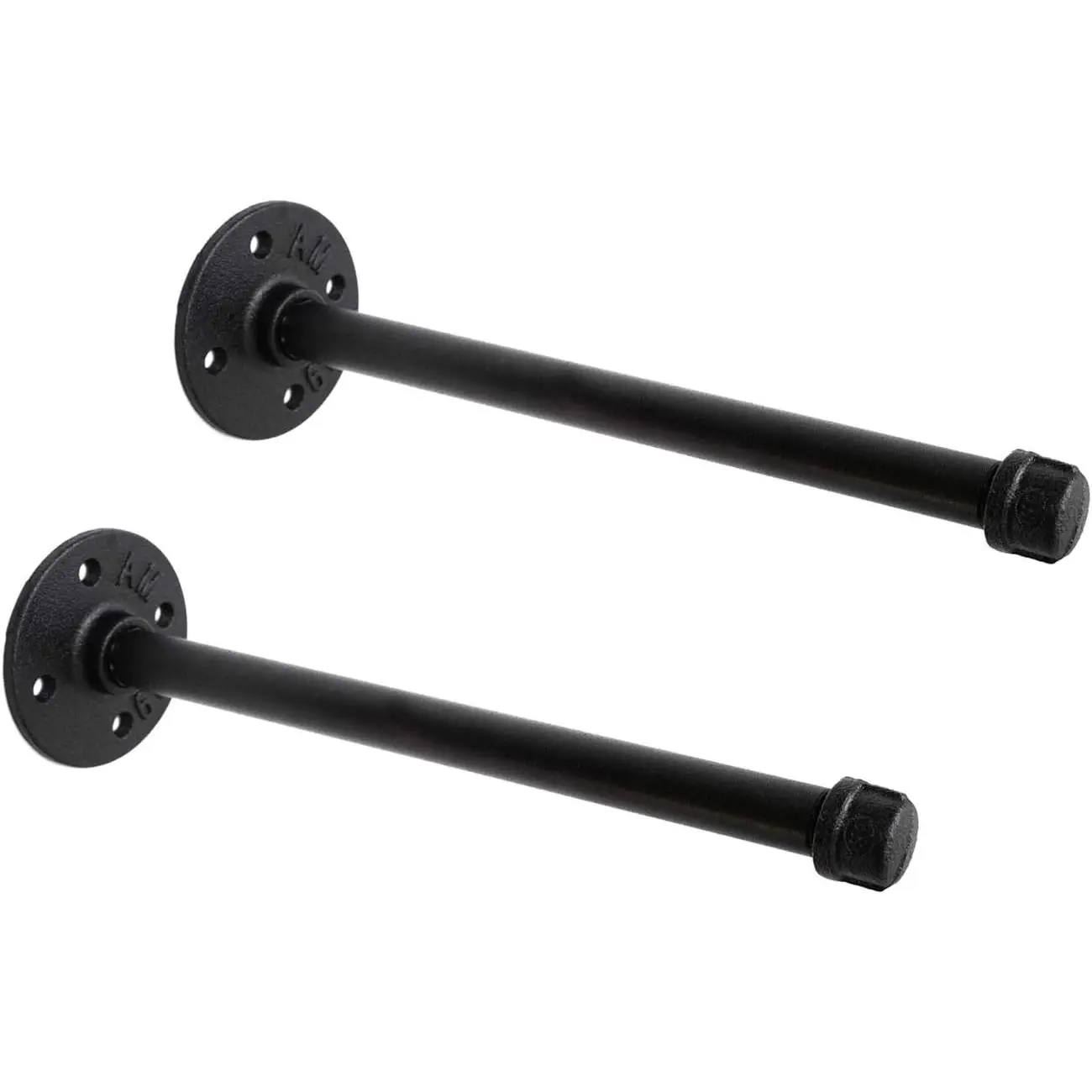 1/2" Industrial Black Iron Pipe Shelf Brackets, Rustic Wall Mounted DIY Shelving Bracket Hanging Custom Pipe Brackets for Floating Shelves (10 Inch, , 2.0)