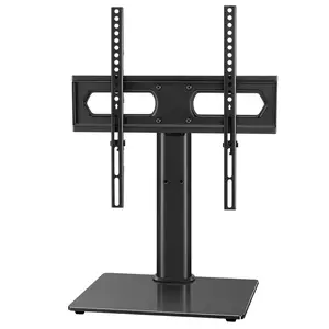 KKTONER - Universal TV Stand, suitable for 27 to 60-inch televisions, height-adjustable, with tempered glass base