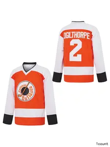 Men's Movie Ice Hockey Jersey Syracuse Bulldogs Ogie Ogilthorpe #2 Slap Shot Embroidery