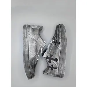 Men's Vintage Cross Sneakers, PU Leather Mid Top Casual Shoes, Soft Comfortable Non-Slip Design, Perfect for Daily Wear(Sheets)