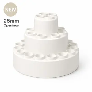 3-Tier Round Pen Display for Jumbo Pens, 28 Openings, 25 mm Holes,