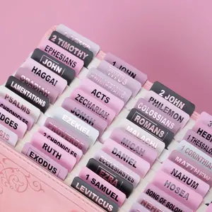 -Laminated  Tabs ( and Black Foil Embossed Lettering),  Tabs for Women and Men,  Large Print Stickers, Easy to Read and Apply, 80Chapters Labels for Easy Navigation