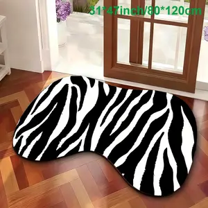 Patterned Irregular Rug, Washable Non-Slip Design, Suitable for Hallway Bathroom Living Room, Durable Easy to Clean