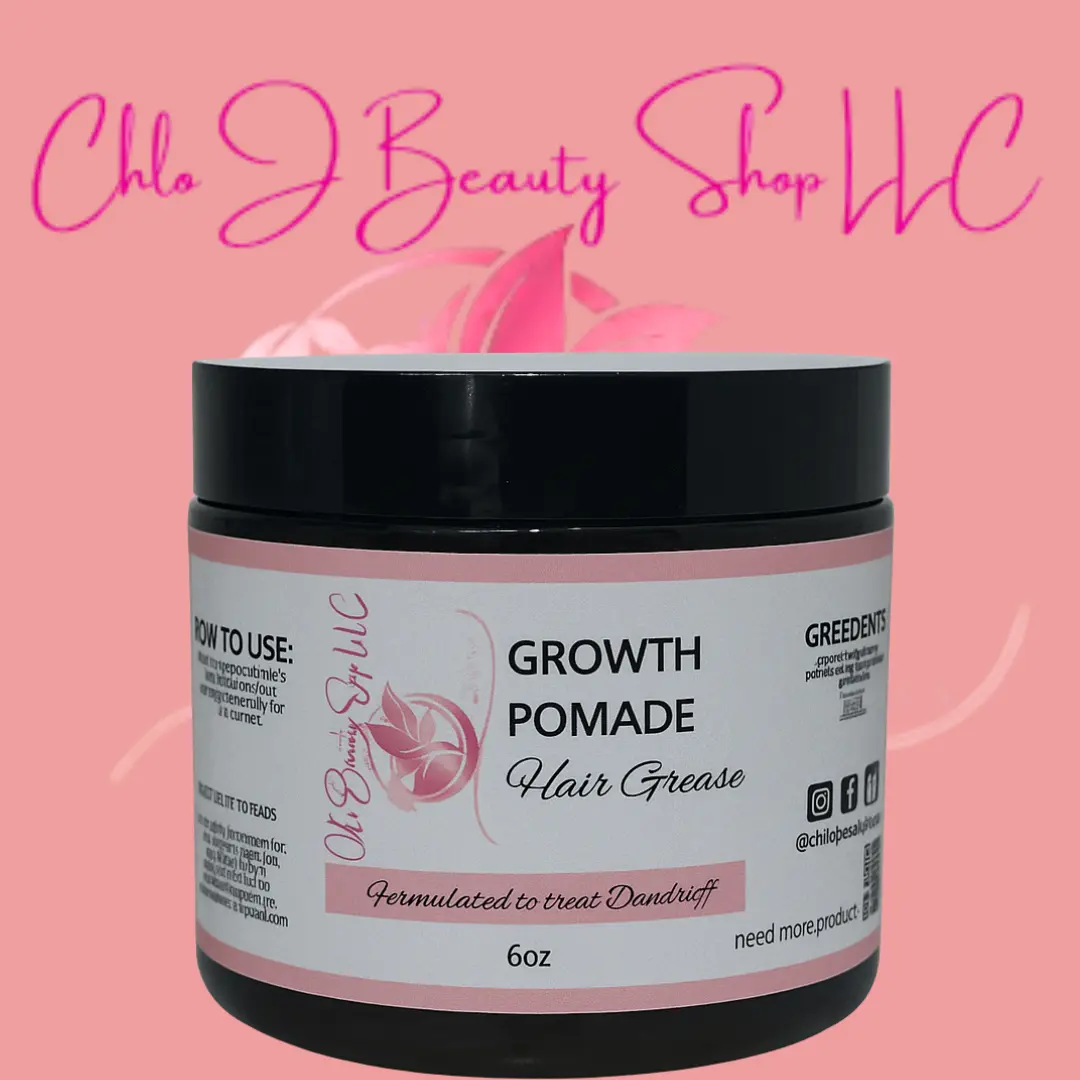 Growth Pomade - Hair Grease - 100% Pure Growth Formula for All Hair Types | Repairs & Regrows Damaged Hair | Nourishes Dry, Itchy Scalp & Treats Dandruff | Shea Butter, Coconut & Avocado Oil | 6 o