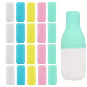 20 Pack Silicone Bottle Covers, Elastic Sleeves for Leak Proofing, Travel Essentials for Women Men, Travel Size Toiletries, Cruise Ship Essentials, Accessories Luggage, Travel Must Haves