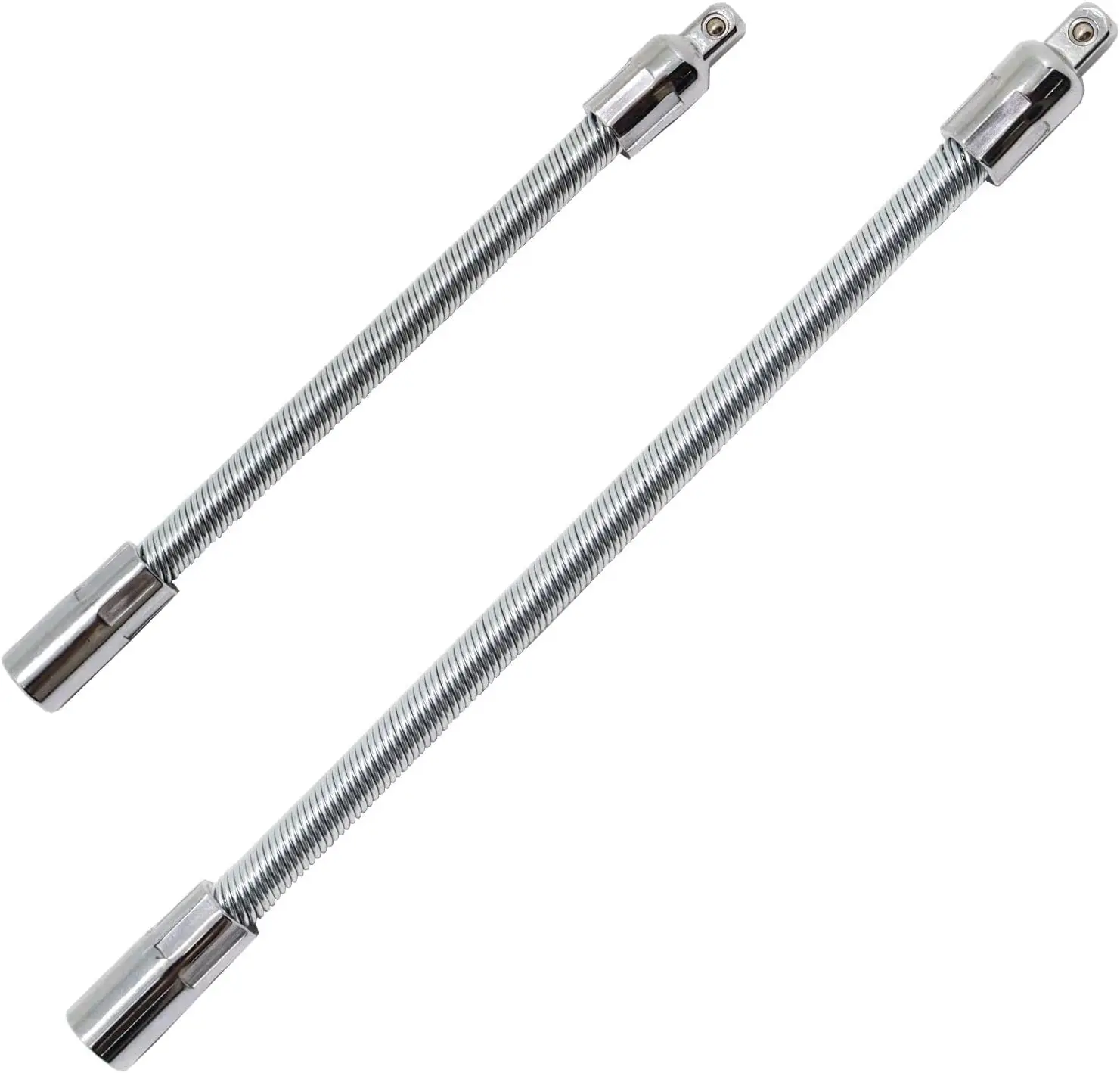 1/4" Flexible Extension Bar Set, Flexible Socket Extension Drive Socket Driver Handle 2Pcs (6 Inch, 8 Inch)