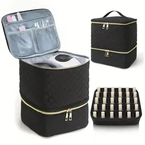 Double Layer Makeup Tool Storage Bag, Portable Large Capacity Nail Tool Storage Box, Lightweight Makeup Tool Organizer for Home, Outdoor Travel, Dormitory