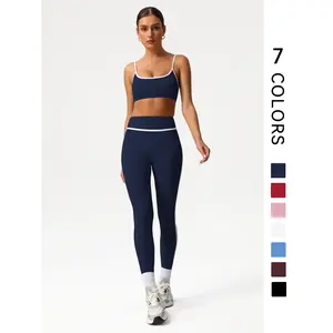 Women’s Yoga Fitness Set, Sexy Backless Bra & High-Waisted Shaping Leggings, Sleeveless Casual Wear, All Seasons