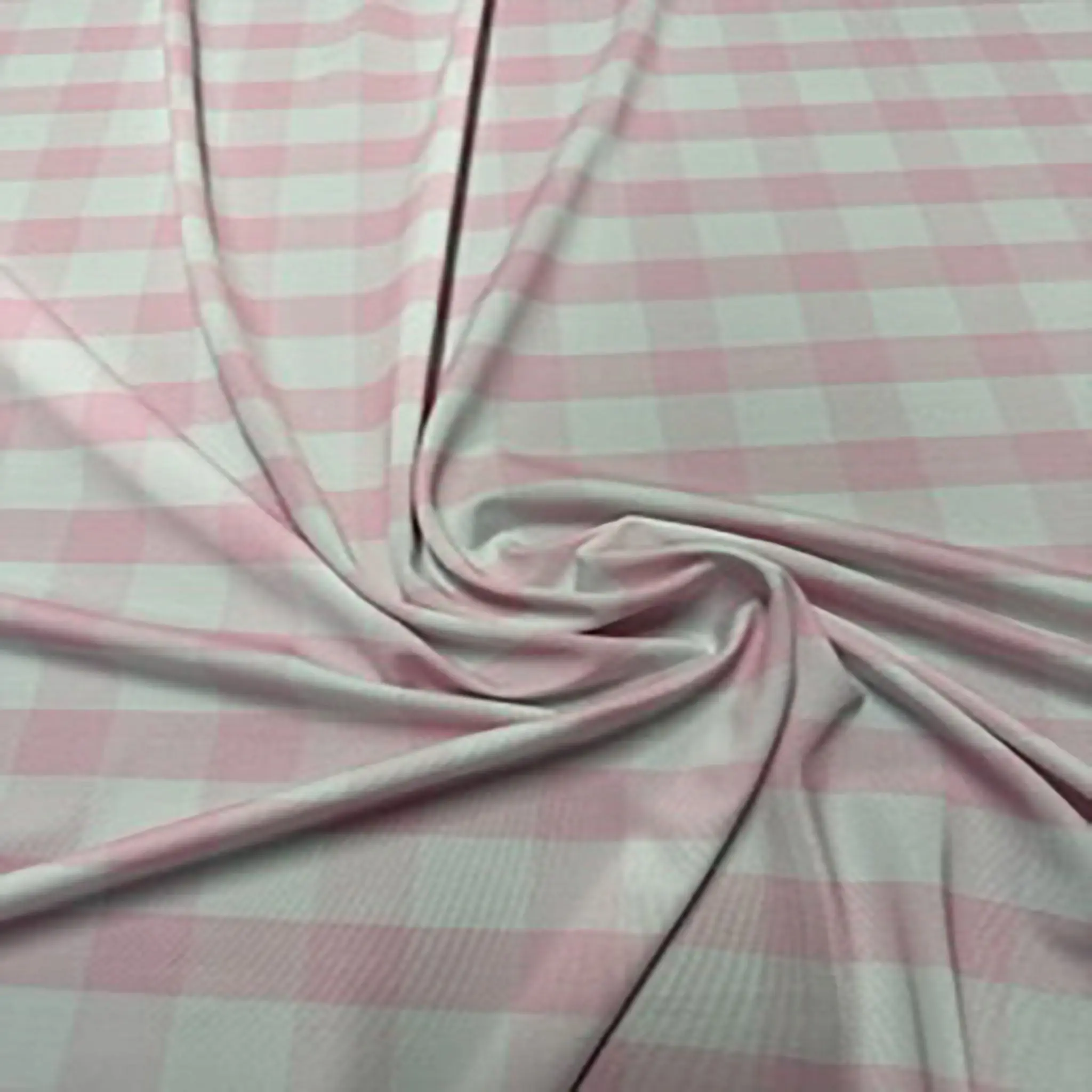 1" Gingham Print Fabric, Poly-Spandex Blend with 4-Way Stretch - Lightweight Material for Dressmaking, Swimwear, and Cosplay, Breathable, 1 Inch, Plaid Check, Stretch Knit, Leggings
