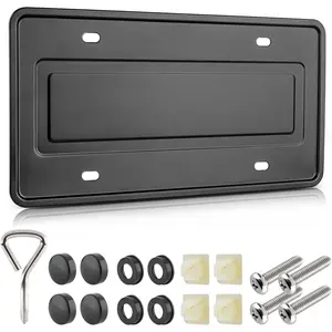 Stainless Steel License Plate Frame Bracket Support Reinforcement Bracket 6 x 12inch Car Tag Suitable for SUV Pickup Truck Trailer Installation Front Bumper Rear Bumper Unobstructed with Screws Accessories