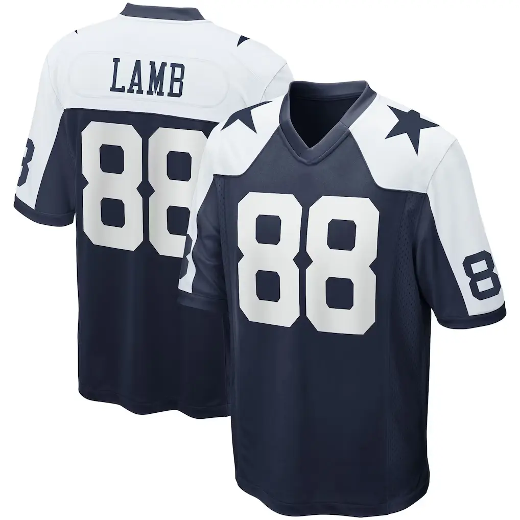 Full Print Navy Lamb 88 Football Jersey, Men's Breathable V Neck Short Sleeve Athletic Shirt, Team Game Uniform, Sports Fan Apparel, Unisex Gift for Football Fans