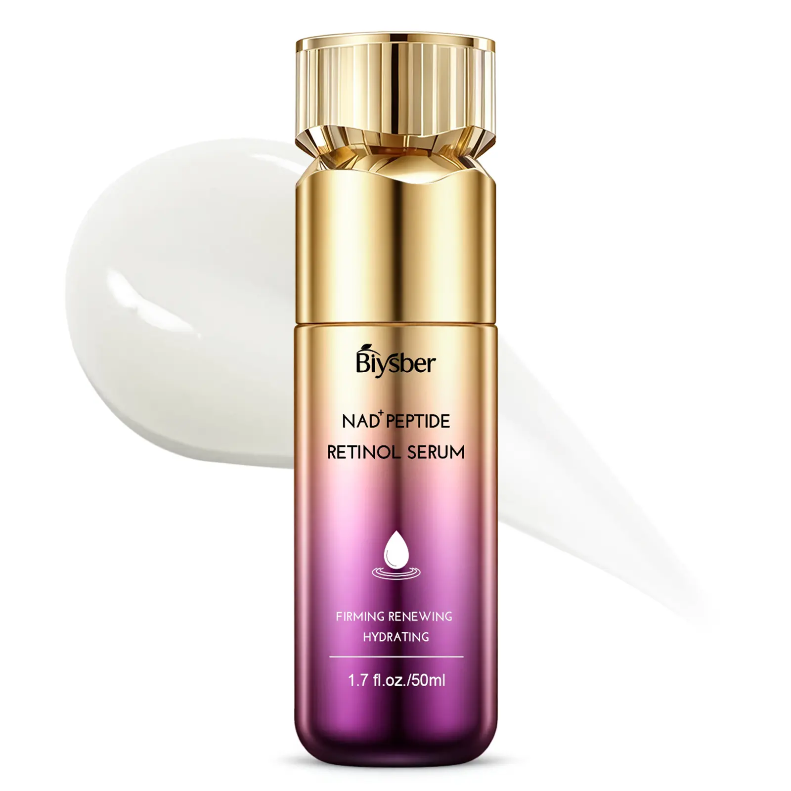 Biysber Retinol Peptide Serum for Face & Neck with NAD+ Support,Firming Collagen Skin Care for Fine Lines, Wrinkles & Hydration, Lightweight Daily Serum for Women & Men, 1.7 Fl Oz