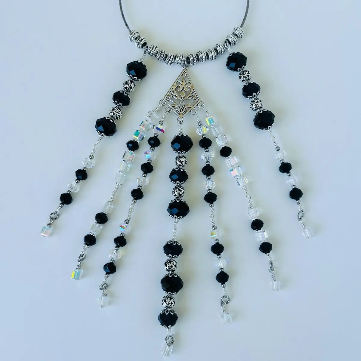 Handmade Crystal Sun Catcher, Rear View Mirror Decor, Car Accessory