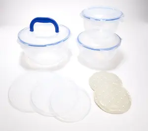 LocknLock 3-Piece Nestable Bowl Set w/ Handle Lid & Ice Packs