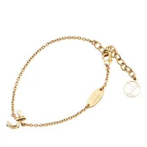Pre-owned Louis Vuitton Brass Small Leather Goods LV&ME 3 Bracelet