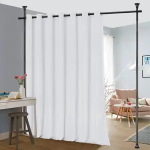 ARoom Divider Curtain Rod, No Drilling Tension Rod Room Dividers for Partitions, 28-70inch(W) 4-10ft (H) Adjustable Heavy Duty Floor to Ceiling Wall Divider Hanging Curtains for Separation Matte Black